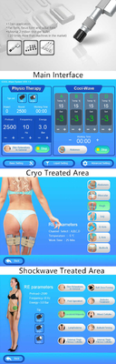 2 Cryolipolysis 셀룰라이트 감소를 위한 1개의 수직 기압 유형 ESWT 치료 기계에 대하여