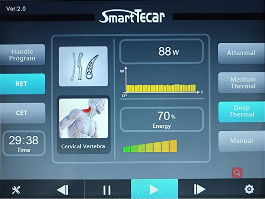 터치스크린 RF Tecar 치료 기계 Capacitiva Resistiva Tecar Diatermia