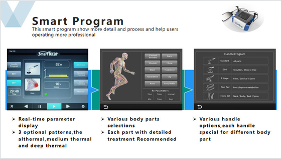 10.0 두 배 80MM 손잡이를 가진 몸 안마 RF Tecar 치료 기계